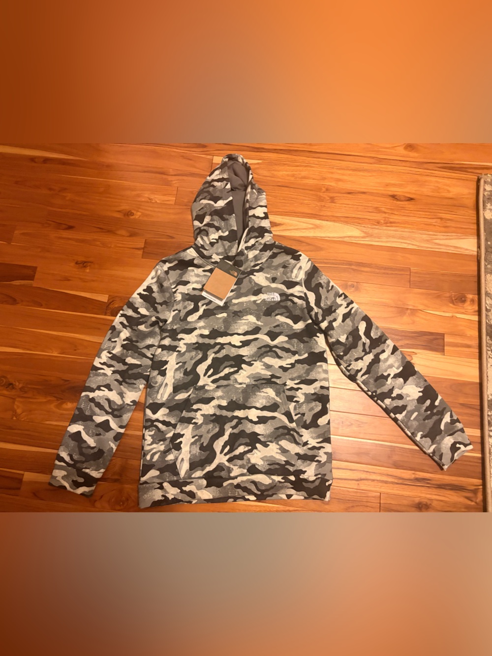 The North Face Kids Gray Black Camouflage Hoodie
